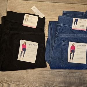 Nine West Women's Black and Blue Denim Leggings